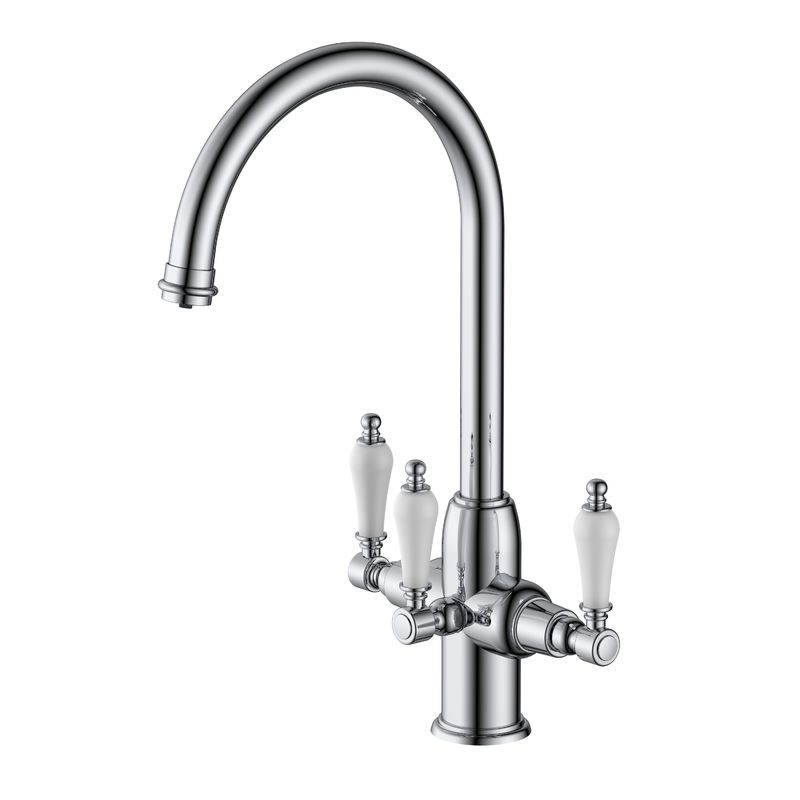 Brass Kitchen Mixer Faucet Easy Installation Modern Style T91035